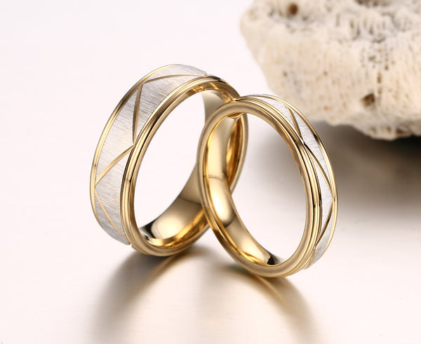 His & Hers Matching Set Simple and Creative Couple Rings, Wedding Band Set, Valentine, Anniversary, Wedding, Promise, Engagement Ring-Couple Rings-SunnyHouse Jewelry