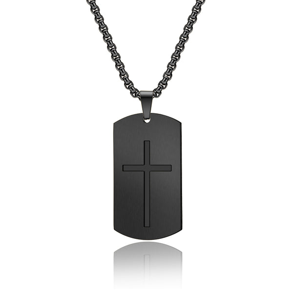 Men's Fashion Cross Tag Pendant Necklace-Mens Pendant Necklace-SunnyHouse Jewelry