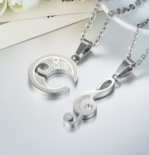 His & Hers Matching Set Stradivarius Style Couple Necklace Couple Jewelry Set-Couple Necklace-SunnyHouse Jewelry