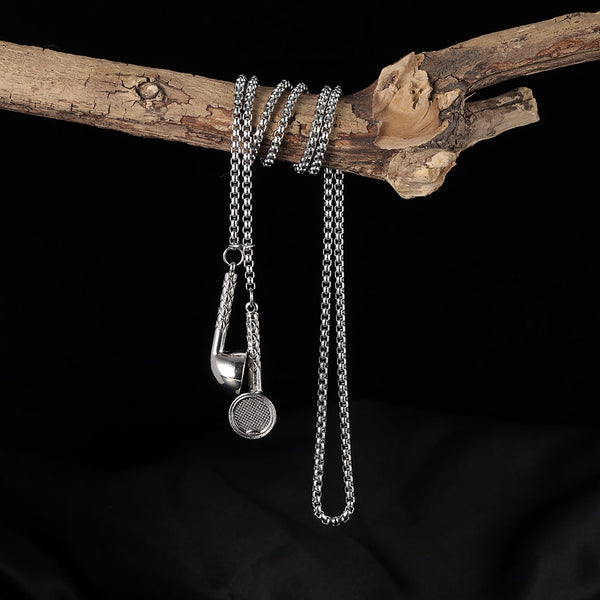 Men's Fashion Hip Hop Earphone Pendant Necklace-Mens Pendant Necklace-SunnyHouse Jewelry
