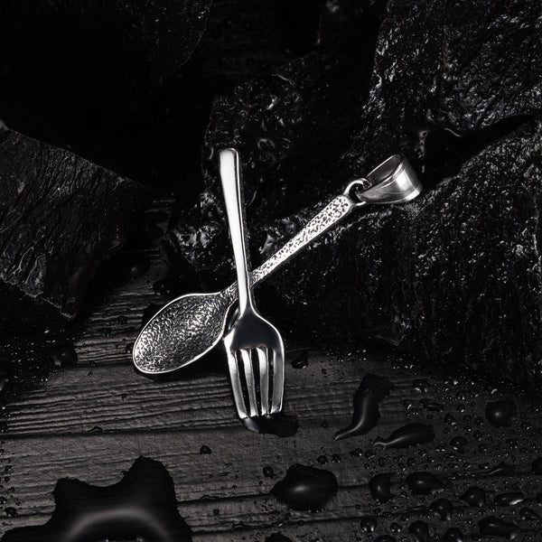 Men's Fashion Hip Hop Spoon and Fork Pendant Necklace-Mens Pendant Necklace-SunnyHouse Jewelry