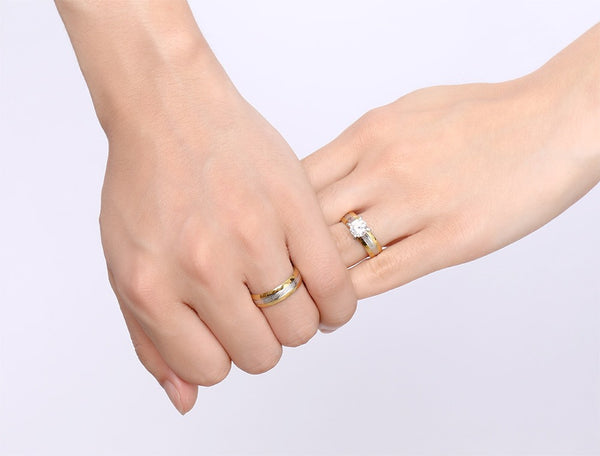 His & Hers Matching Set Royal Style Couple Rings, Wedding Band Set, Valentine, Anniversary, Wedding, Promise, Engagement Ring-Couple Rings-SunnyHouse Jewelry
