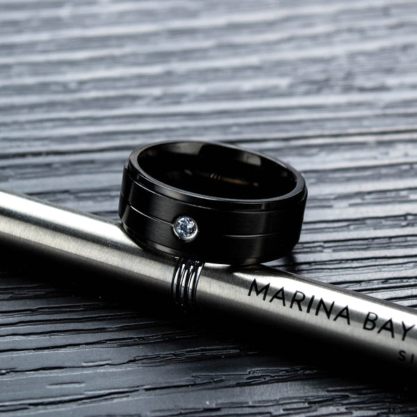 Men's Fashion Black Simple Ring-Mens Ring-SunnyHouse Jewelry