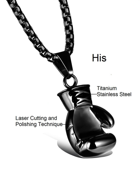 His & Hers Matching Set Boxing Style Couple Necklace Couple Jewelry Set-Couple Necklace-SunnyHouse Jewelry