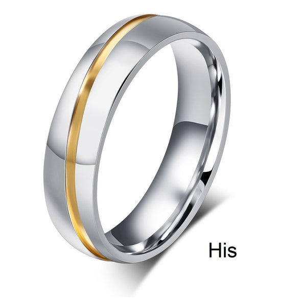 His & Hers Matching Set Simple Style Couple Rings, Wedding Band Set, Valentine, Anniversary, Wedding, Promise, Engagement Ring-Couple Rings-SunnyHouse Jewelry
