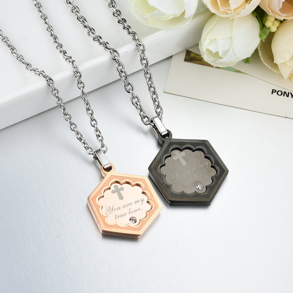 His & Hers Matching Set You Are My True Love Tag Pendant Necklace Couple Jewelry Set-Couple Necklace-SunnyHouse Jewelry