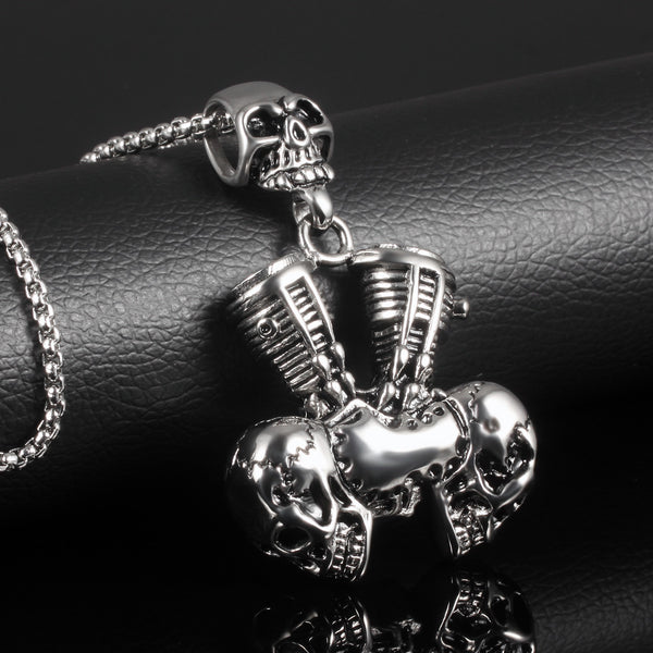 Men's Fashion Skull Engine Pendant Necklace-Mens Pendant Necklace-SunnyHouse Jewelry