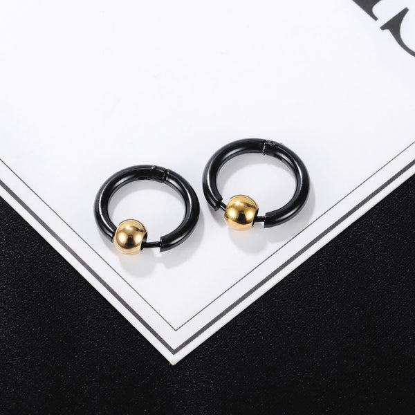 Women's Fashion Golden Bead Hoop Earrings-Womens Earrings-SunnyHouse Jewelry