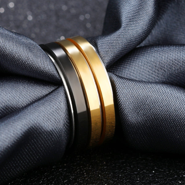 Men's Fashion Black and Gold Ring-Mens Ring-SunnyHouse Jewelry