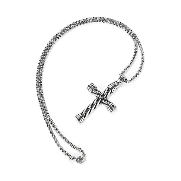 Men's Fashion Rope Cross Pendant Necklace-Mens Pendant Necklace-SunnyHouse Jewelry