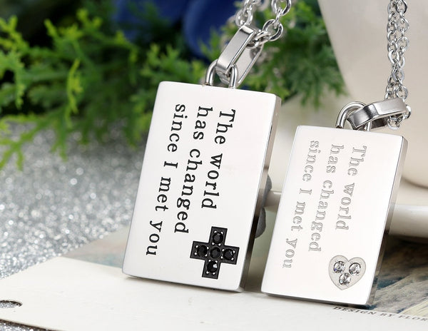 His & Hers Matching Set You Chnaged Me Love Tag Couple Necklace Couple Jewelry Set-Couple Necklace-SunnyHouse Jewelry
