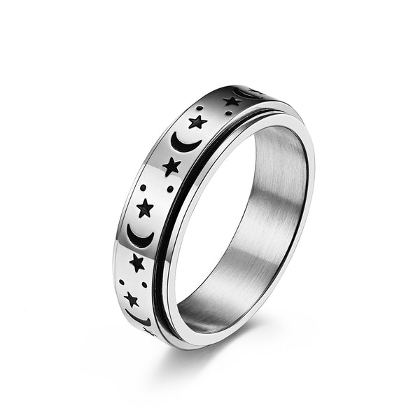 Women's Fashion Moon and Star Ring-Womens Ring-SunnyHouse Jewelry