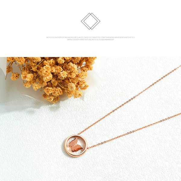 Women's Fashion Blinking Butterfly Pendant Necklace-Womens Pendant Necklace-SunnyHouse Jewelry