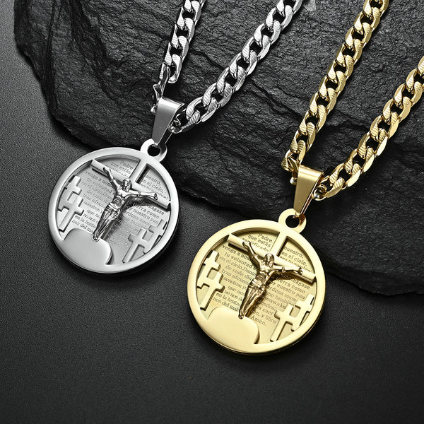 Men's Fashion Jesus Cross Tag Pendant Necklace-Mens Pendant Necklace-SunnyHouse Jewelry