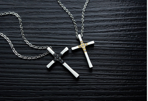 His & Hers Matching Set Couple Cross Tag Pendant Necklace Couple Jewelry Set-Couple Necklace-SunnyHouse Jewelry