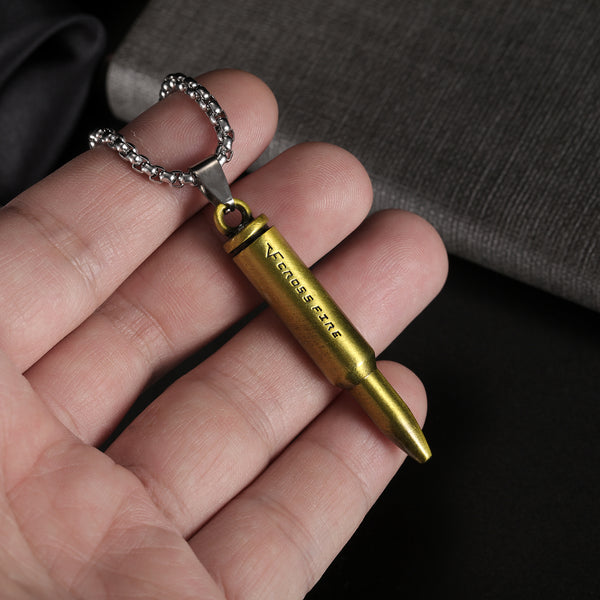 Men's Fashion Gold Bullet Pendant Necklace-Mens Pendant Necklace-SunnyHouse Jewelry