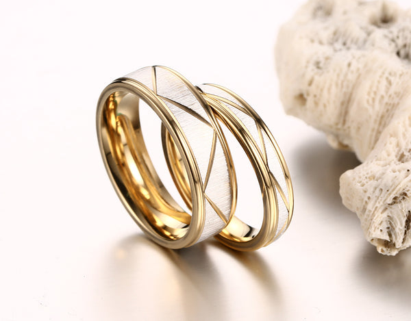 His & Hers Matching Set Simple and Creative Couple Rings, Wedding Band Set, Valentine, Anniversary, Wedding, Promise, Engagement Ring-Couple Rings-SunnyHouse Jewelry