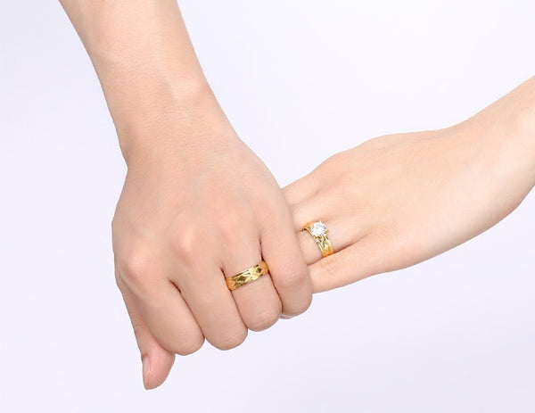 His & Hers Matching Set Royal Style Couple Rings, Wedding Band Set, Valentine, Anniversary, Wedding, Promise, Engagement Ring-Couple Rings-SunnyHouse Jewelry