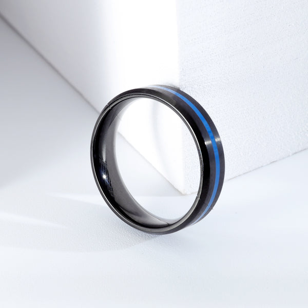 Men's Fashion Black and Blue Ring-Mens Ring-SunnyHouse Jewelry