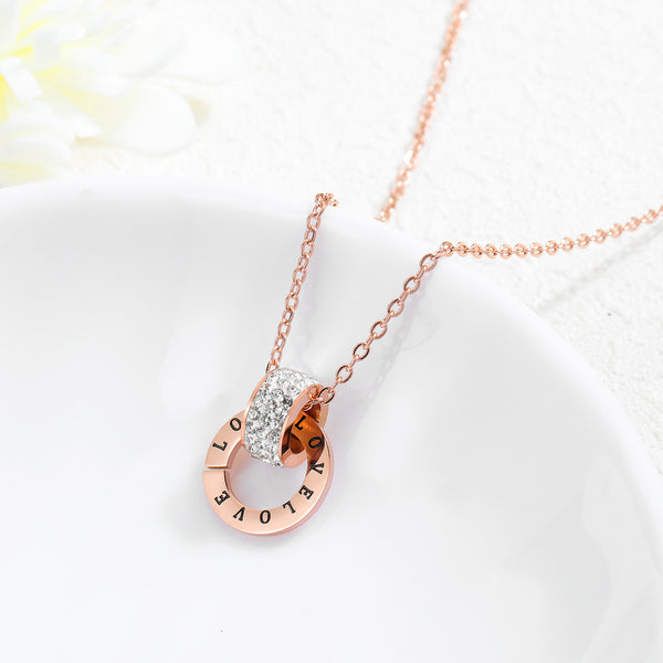 Women's Fashion Diamond Ring Pendant Necklace-Womens Pendant Necklace-SunnyHouse Jewelry