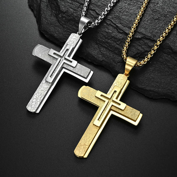 Men's Fashion Simple Cross Pendant Necklace-Mens Pendant Necklace-SunnyHouse Jewelry