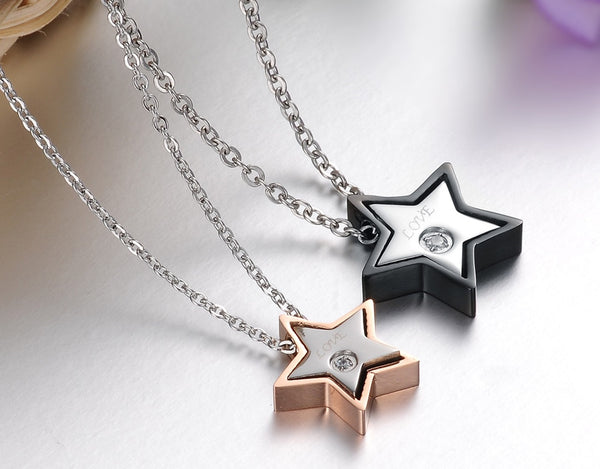 His & Hers Matching Set Star Love Couple Necklace Couple Jewelry Set-Couple Necklace-SunnyHouse Jewelry