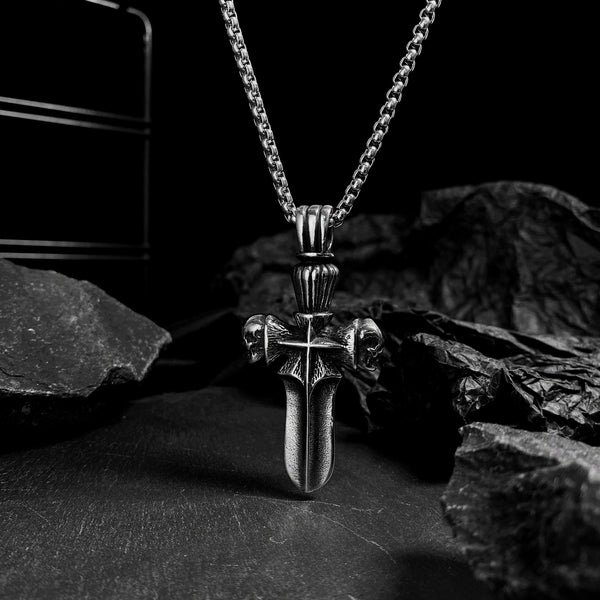 Men's Fashion Skull Sword Cross Pendant Necklace-Mens Pendant Necklace-SunnyHouse Jewelry