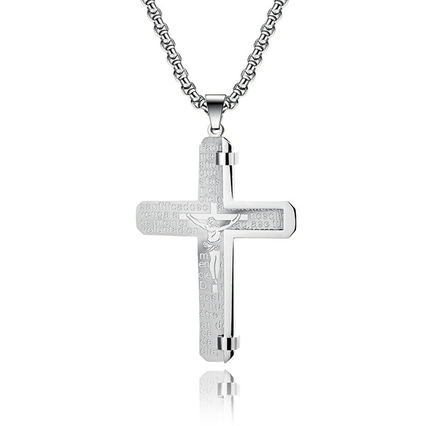 Men's Fashion Jesus Cross Pendant Necklace-Mens Pendant Necklace-SunnyHouse Jewelry