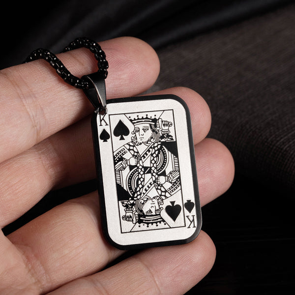 Men's Fashion Poker King Pendant Necklace-Mens Pendant Necklace-SunnyHouse Jewelry