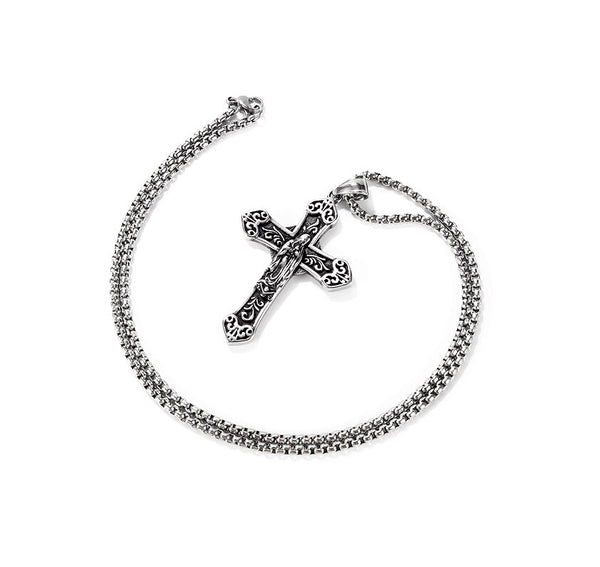 Men's Fashion Blessed Virgin Mary Cross Pendant Necklace-Mens Pendant Necklace-SunnyHouse Jewelry