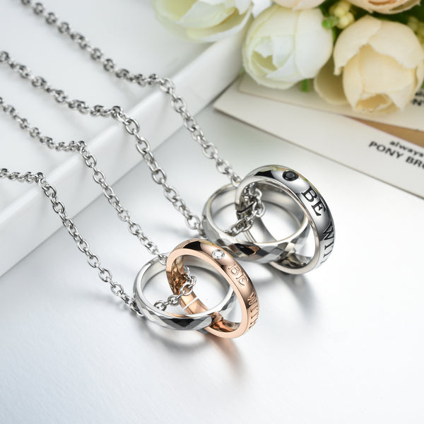 His & Hers Matching Set Be with You Couple Rings Necklace Love Style Couple Jewelry Set-Couple Necklace-SunnyHouse Jewelry