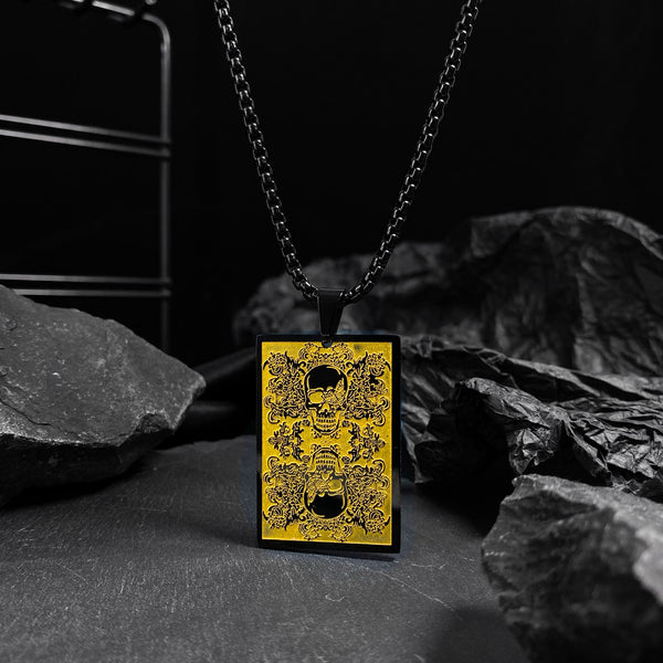 Men's Fashion Skull Tag Pendant Necklace-Mens Pendant Necklace-SunnyHouse Jewelry