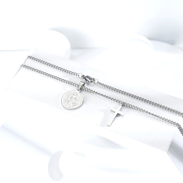 Men's Fashion Virgin Mary Cross Pendant Necklace-Mens Pendant Necklace-SunnyHouse Jewelry
