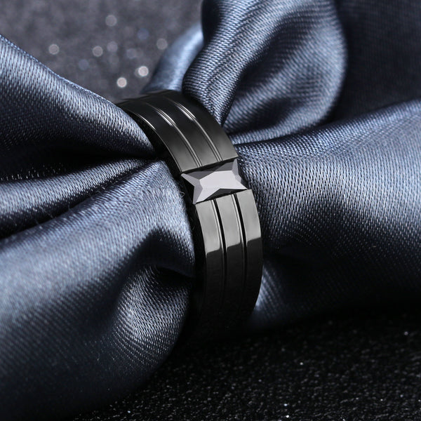 Men's Fashion Black Ring-Mens Ring-SunnyHouse Jewelry