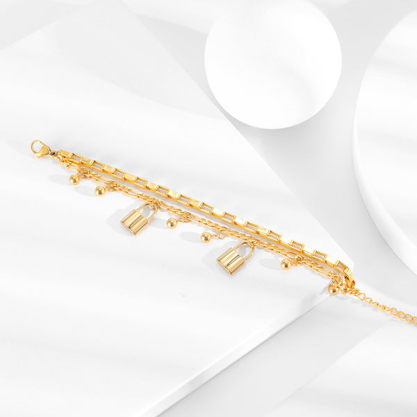 Women's Fashion Lucky Lock Bracelet-Womens Bracelet-SunnyHouse Jewelry