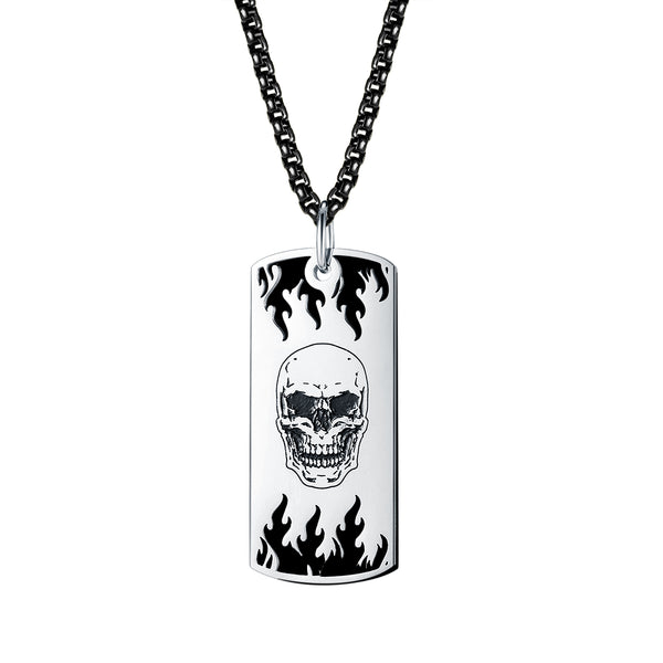Men's Fashion Hip Hop Skull Tag Pendant Necklace-Mens Pendant Necklace-SunnyHouse Jewelry