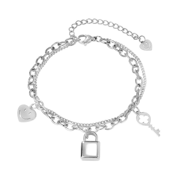Women's Fashion Smiling Lock Bracelet-Womens Bracelet-SunnyHouse Jewelry