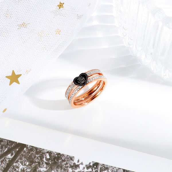 Women's Fashion Rose Gold Love Ring-Womens Ring-SunnyHouse Jewelry
