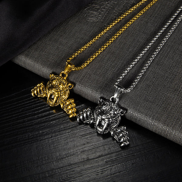 Men's Fashion Tiger Pendant Necklace-Mens Pendant Necklace-SunnyHouse Jewelry