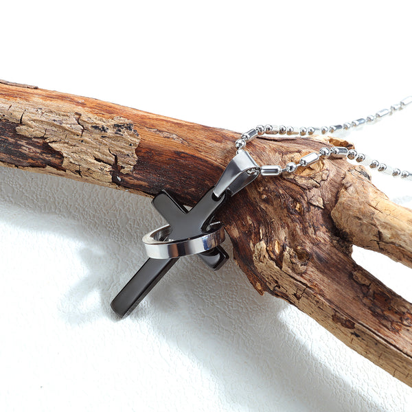 Men's Fashion Special Black Cross Pendant Necklace-Mens Pendant Necklace-SunnyHouse Jewelry