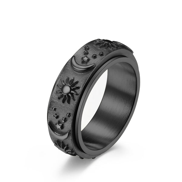 Men's Fashion Sun and Moon Ring-Mens Ring-SunnyHouse Jewelry