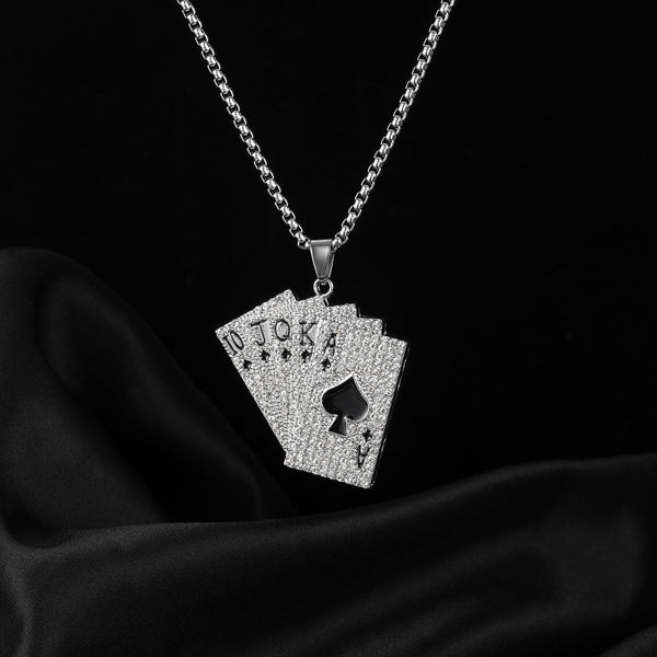 Men's Fashion Poker Winner Pendant Necklace-Mens Pendant Necklace-SunnyHouse Jewelry