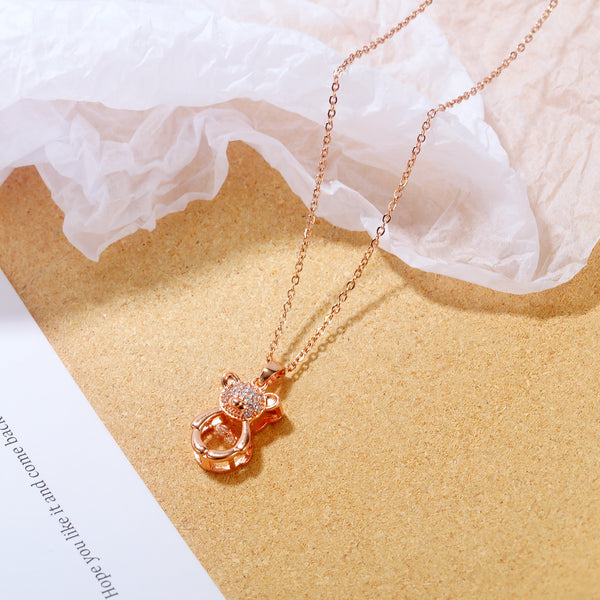 Women's Fashion Teddy Bear Pendant Necklace-Womens Pendant Necklace-SunnyHouse Jewelry