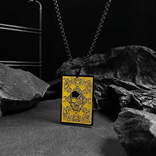 Men's Fashion Skull Tag Pendant Necklace-Mens Pendant Necklace-SunnyHouse Jewelry