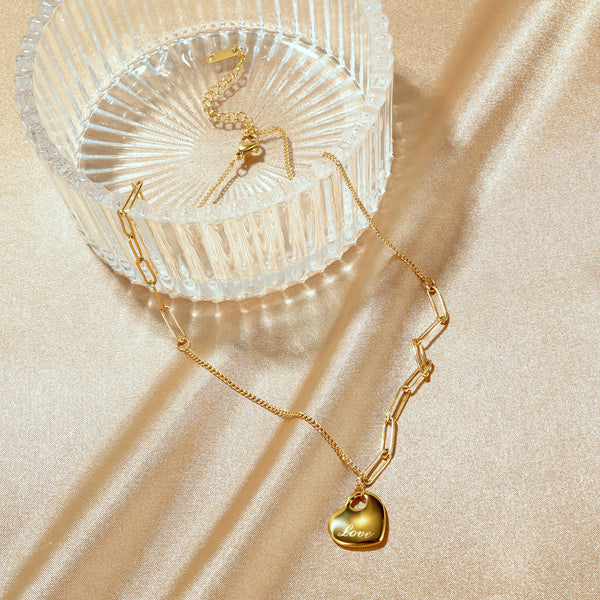 Women's Fashion Love Heart Pendant Necklace-Womens Pendant Necklace-SunnyHouse Jewelry