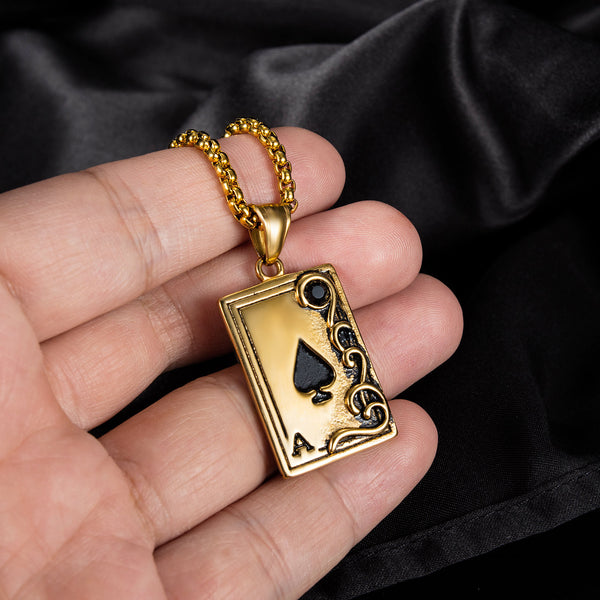 Men's Fashion Ace Pendant Necklace-Mens Pendant Necklace-SunnyHouse Jewelry