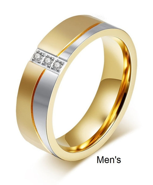 His & Hers Matching Set Simple Love Style Couple Rings, Wedding Band Set, Valentine, Anniversary, Wedding, Promise, Engagement Ring-Couple Rings-SunnyHouse Jewelry