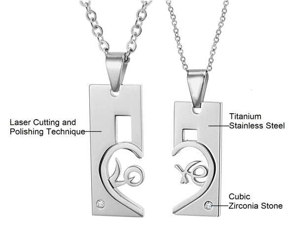 His & Hers Matching Set You and Me Couple Necklace Couple Jewelry Set-Couple Necklace-SunnyHouse Jewelry
