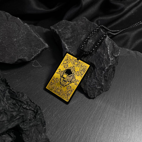 Men's Fashion Skull Tag Pendant Necklace-Mens Pendant Necklace-SunnyHouse Jewelry