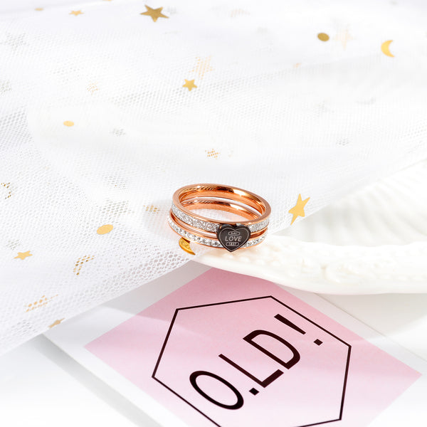 Women's Fashion Rose Gold Love Ring-Womens Ring-SunnyHouse Jewelry
